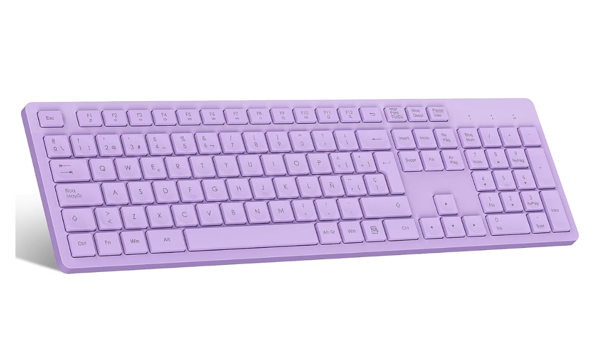 Teclado inalámbrico con ahorro inteligente de energía.