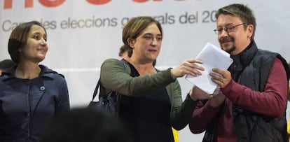 Ada Colau en el acto de Barcelona en Comu, estación del norte.