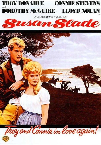 Troy Donahue. Rebelde y almibarado.

	En el club juvenil de Hollywood de posibles herederos de James Dean, Troy Donahue encarnó su imagen más almibarada y blandengue. Una serie de melodramas de la Warner lo catapultaron como el ídolo por excelencia del romanticismo juvenil de finales de los años cincuenta. Hasta triunfó con la misma cazadora de color rojo de James Dean.