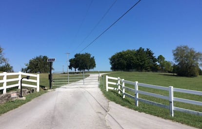 La entrada a la finca familiar de Gore, a las afueras del pueblo