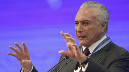 Temer durante evento nesta segunda, em Brasília.