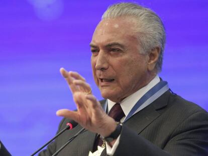 Temer durante evento nesta segunda, em Brasília.