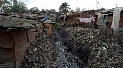 Imagen de un suburbio en Kinshasa.