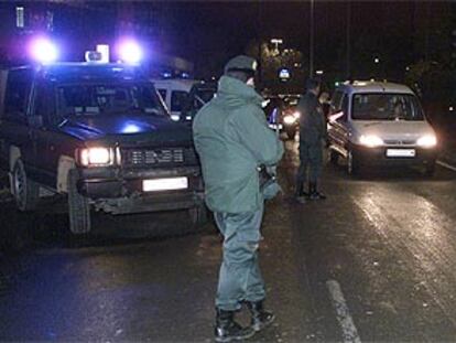 Control policial en Pamplona.