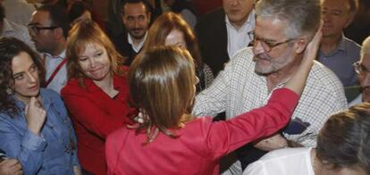 La candidata recibe el apoyo del expresidente del Congreso Manuel Marin y de la exministra Leire Pajin