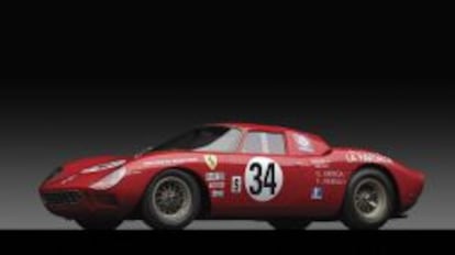 Ferrari 250 LM rojo de 1964 que quedó primero en su categoría en las 24 horas de Daytona en 1968.