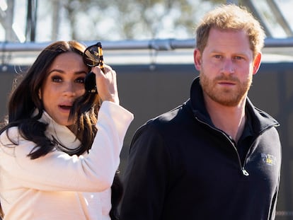 Prince Harry and Meghan Markle, Duke and Duchess of Sussex, at the Invictus Games in The Hague, Netherlands, in April 2022.