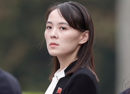 Kim Yo Jong, hermana del líder de Corea del Norte, Kim Jong Un, este viernes en una ceremonia en el mausoleo de  Ho Chi Minh en Hanoi, Vietnam.