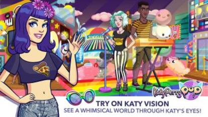 Una captura de imagen de la aplicación de Katy Perry.