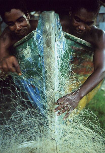 Pescadores de Puntarenas, en la costa del Pacfico.