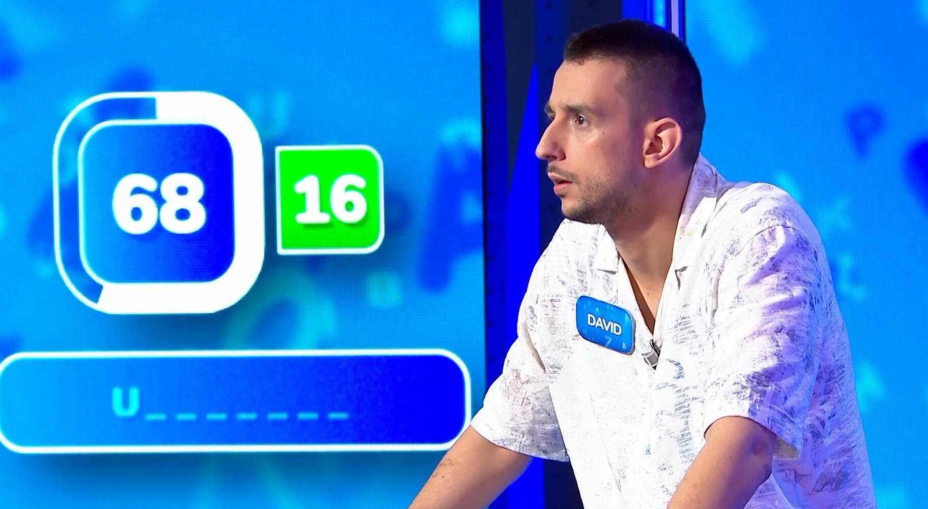 David Trigo, concursante de 'Pasapalabra', enfrentándose a la nueva prueba final, 'AlaZ'.