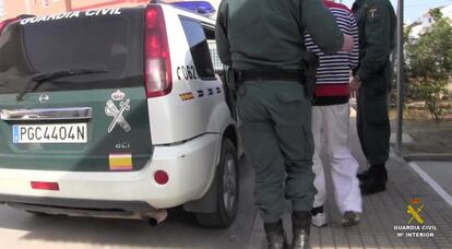 Uno de los cabecillas de la red detenido por la Guardia Civil. 