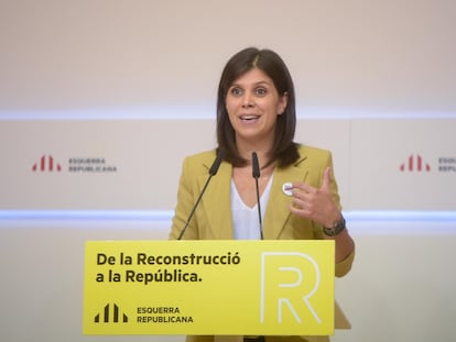 La secretaria general adjunta y portavoz de ERC, Marta Vilalta, en rueda de prensa telemática.