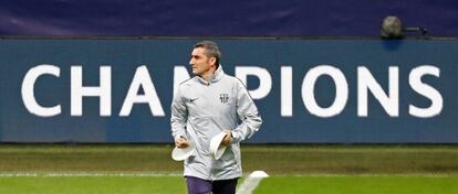 Valverde, durante el entrenamiento en San Siro.