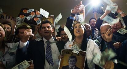 Protesto contra o ajuste fiscal na Câmara.