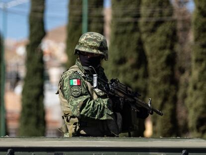 Operativo de seguridad en el municipio de Guadalupe, Zacatecas, en enero de 2023.