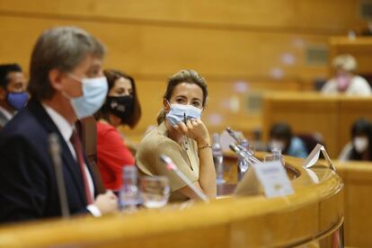 Raquel Sánchez, ministra de Transportes, Movilidad, este miércoles en el Congreso.