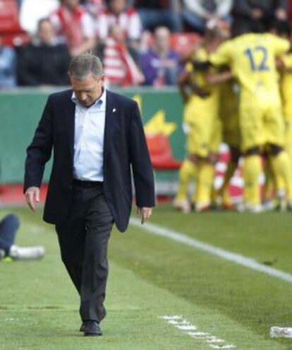 Clemente, durante el partido ante el Villarreal.