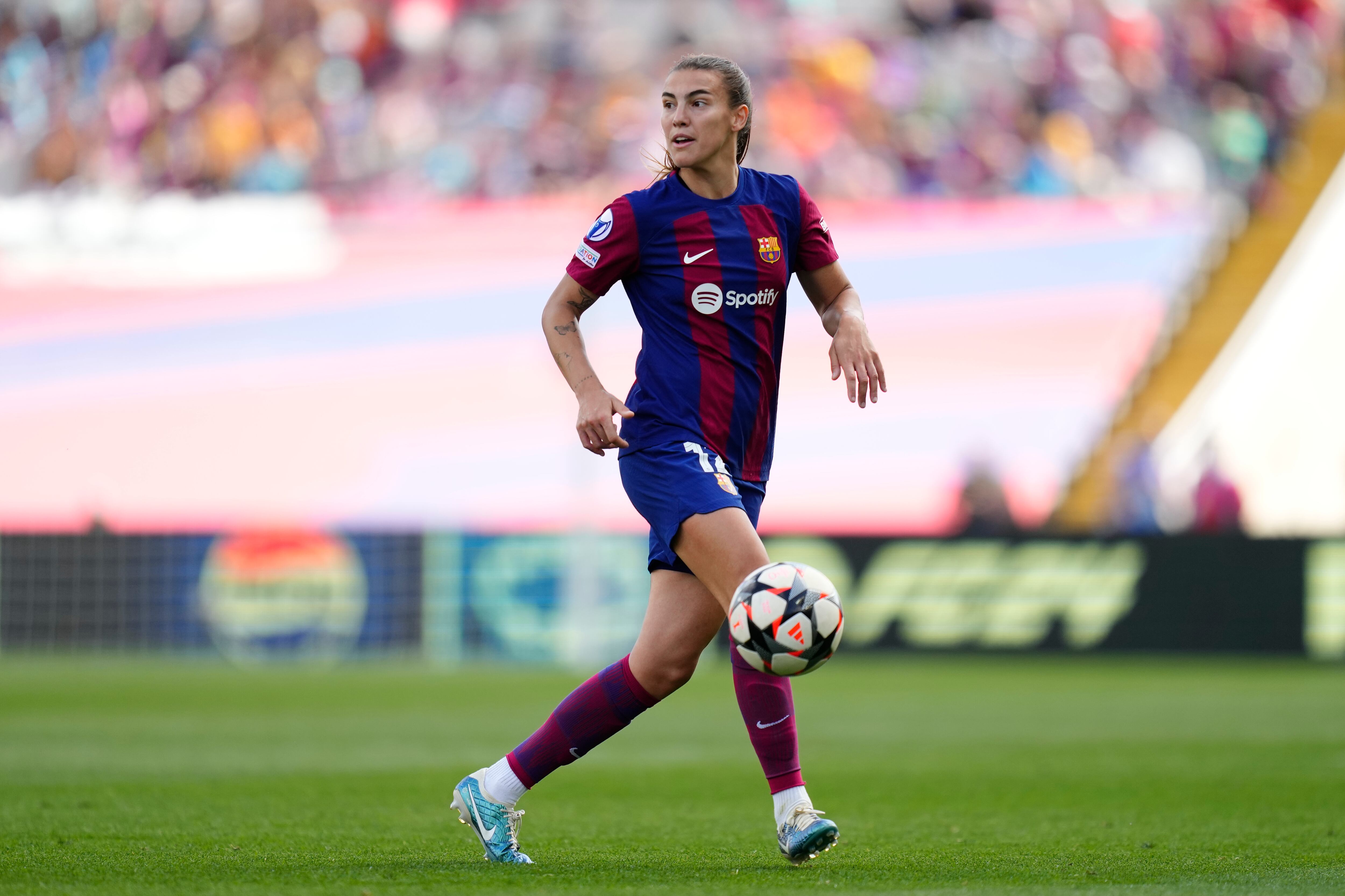 Patri Guijarro, en un partido de Champions con el Barça el pasado 20 de abril en Barcelona.