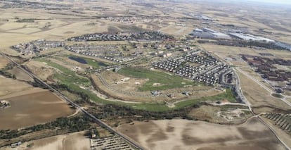 Vista aérea de El Señorío de Illescas (Toledo), durante su edificación.