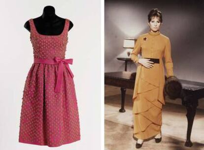 De izquierda a derecha, los trajes que lucieron Audrey Hepburn y Barbra Streisand