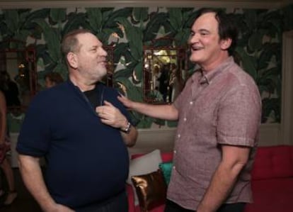 Harvey Weinstein y Quentin Tarantino durante una fiesta en Hollywood, California, en 2016.