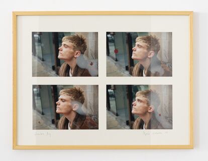 Work by Darío Villalba: 'Basic Color Document (London, Homeless Boy) – 1998'. Provided by the gallery.