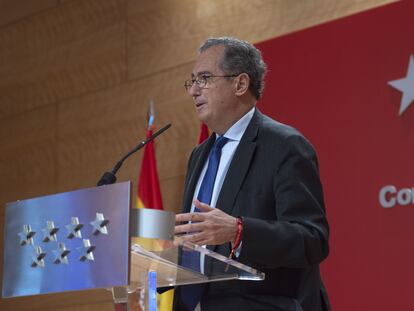 Enrique Ossorio, en su debut como portavoz del Gobierno de la Comunidad de Madrid.