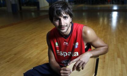 Ricky Rubio, en una concentración con la selección