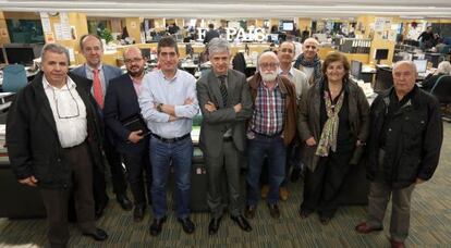 Javier Moreno con suscriptores en la redacción de EL PAÍS.