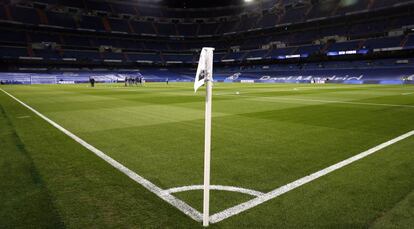 Imagen del estadio Santiago Bernabéu, el pasado domingo antes del partido del Real Madrid contra el Atlético de Madrid