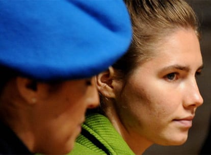 Amanda Knox, el pasado viernes, durante el juicio contra ella celebrado en Perugia (Italia).