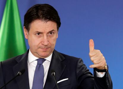 El primer ministro, Giuseppe Conte, en Bruselas.