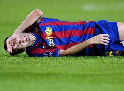 Andrés Iniesta, durante el partido ante el Rubin Kazán.