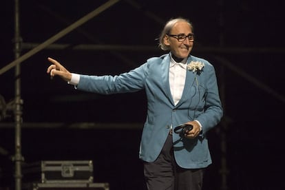 Battiato, durante un concierto en Málaga, en 2017.