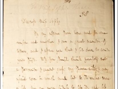 Carta de Dr, Johnson a Sophia que sale a subasta en Chorleys.