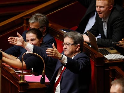 El líder de Francia Insumisa, Jean-Luc Mélenchon, en la Asamblea Nacional