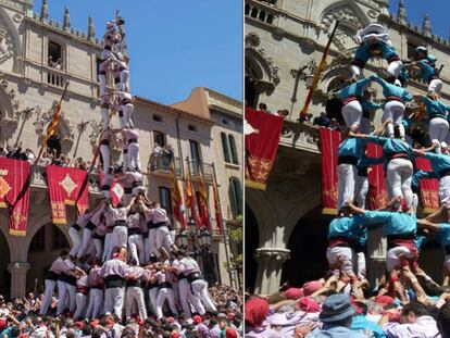 El 3de10 dels Minyons i el 7de7 dels Castellers.