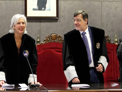 Garbiñe Biurrun, en su toma de posesión como juez en enero de 2015.