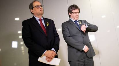 Torra y Puigdemont en Berlín, el pasado mayo.