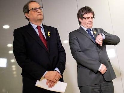 Torra y Puigdemont en Berlín, el pasado mayo.