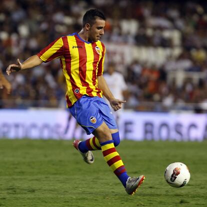 Alcácer, el pasado viernes en el partido Valencia-Roma.