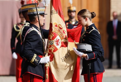 La princesa de Asturias jura bandera en la Academia Militar de Zaragoza, el pasado día 7.