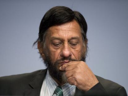 Rajendra Pachauri, em conferência em Berlim em abril de 2014.