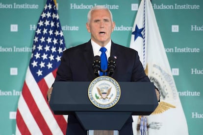 El vicepresidente de Estados Unidos, Mike Pence, este jueves en Washington.