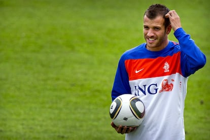 Rafael Van der Vaart durante un entrenamiento de Holanda en el Mundial de 2010