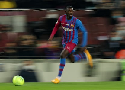 Dembélé, durante un partido de Liga contra el Elche.