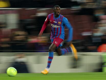 Dembélé, durante un partido de Liga contra el Elche.