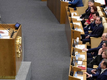 Putin, en la Duma estatal.