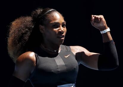 Serena Williams, en el partido de cuartos de final del Abierto de Australia, en 2017.